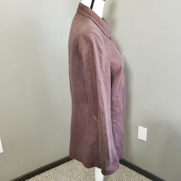 Gap Coat Womens Size 6 Brown Linen Button Up Lightweight Midi Jacket *READ* - Picture 2 of 14
